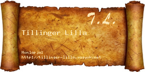 Tillinger Lilla névjegykártya